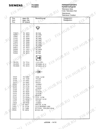 Схема №12 FS189V4 с изображением Инструкция по эксплуатации для телевизора Siemens 00530679