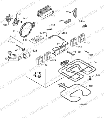 Взрыв-схема плиты (духовки) Privileg 946870_61082 - Схема узла Electrical equipment 268