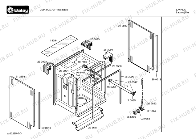 Схема №6 3VI434XC VI434 с изображением Контактная пленка для посудомоечной машины Bosch 00492030