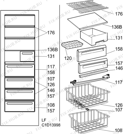 Взрыв-схема холодильника Zanussi ZFK19/15 - Схема узла C10 Interior