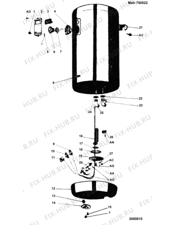 Схема №1 SRP80 (F004489) с изображением Уплотнитель (прокладка) Indesit C00003351