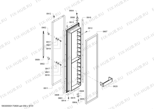 Схема №13 T42BD810NS с изображением Вставка для посудомойки Bosch 00682948