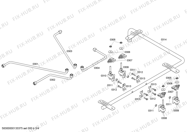 Схема №4 NGM5024UC с изображением Труба для духового шкафа Bosch 00668697