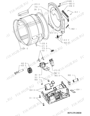 Схема №1 AWZ 2793 с изображением Обшивка для электросушки Whirlpool 481245214008