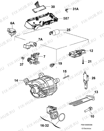 Взрыв-схема стиральной машины Aeg Electrolux L46211 - Схема узла Electrical equipment 268