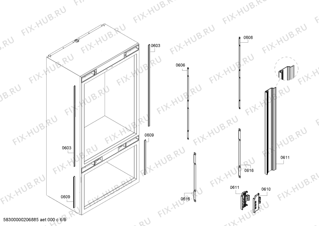 Схема №7 RB472704, Gaggenau с изображением Цокольная панель для холодильной камеры Bosch 00717315