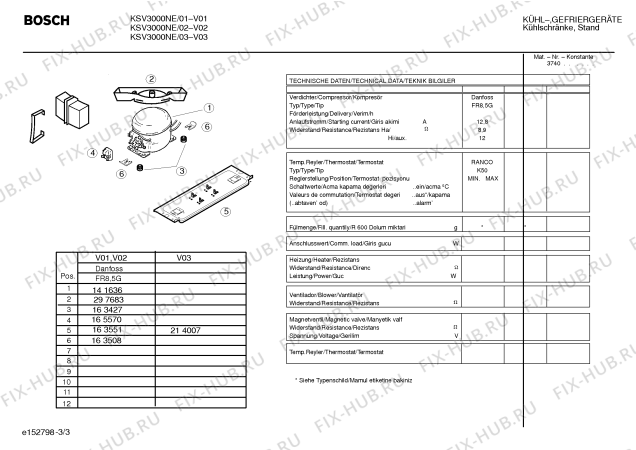 Взрыв-схема холодильника Bosch KSV3000NE - Схема узла 03