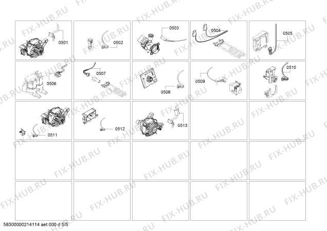 Взрыв-схема стиральной машины Bosch WAU28568TC - Схема узла 05