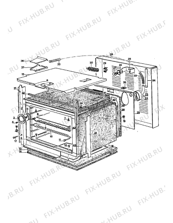 Взрыв-схема плиты (духовки) Zanussi FP343 - Схема узла Oven equipment