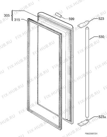 Взрыв-схема холодильника Aeg Electrolux A75278GA5 - Схема узла Door 003