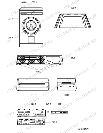 Схема №6 WA 3050 с изображением Обшивка для стиралки Whirlpool 481990800257