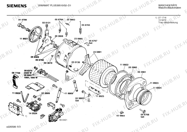 Схема №4 WI39510 SIWAMAT PLUS 3951 с изображением Панель управления для стиралки Siemens 00272647