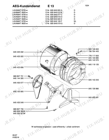 Взрыв-схема стиральной машины Aeg LAV6526 - Схема узла Tub and drum