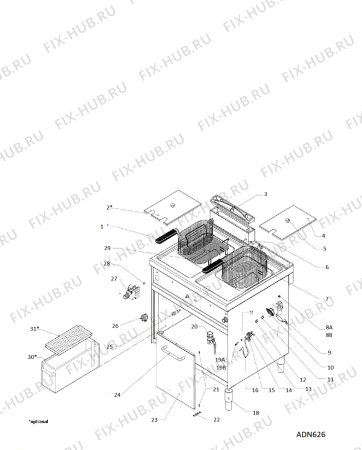 Схема №1 ADN626 (F106120) с изображением Запчасть для электропечи Indesit C00517480