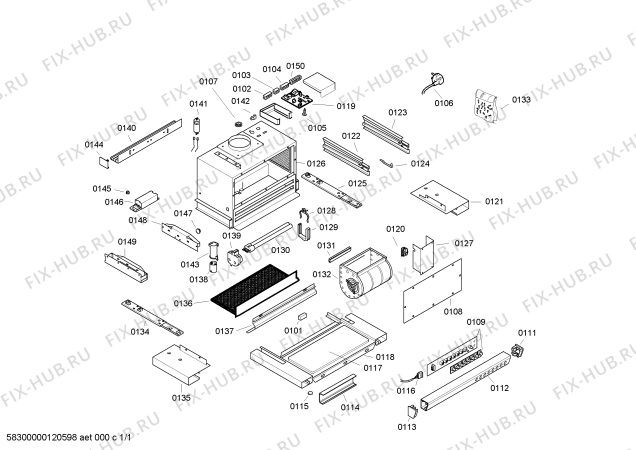 Схема №1 AH900161CH с изображением Модуль для вытяжки Bosch 00643428