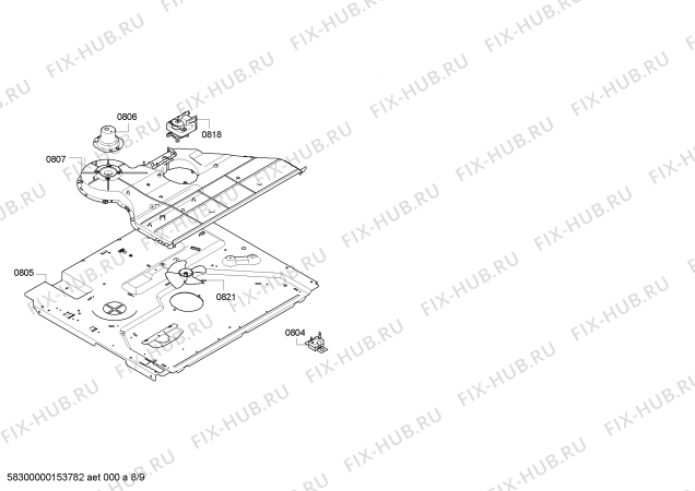 Схема №9 U14M42S0GB с изображением Переключатель режимов для плиты (духовки) Bosch 00622213