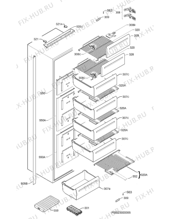 Схема №1 JGI9488 с изображением Панель ящика для холодильника Electrolux 2271045094