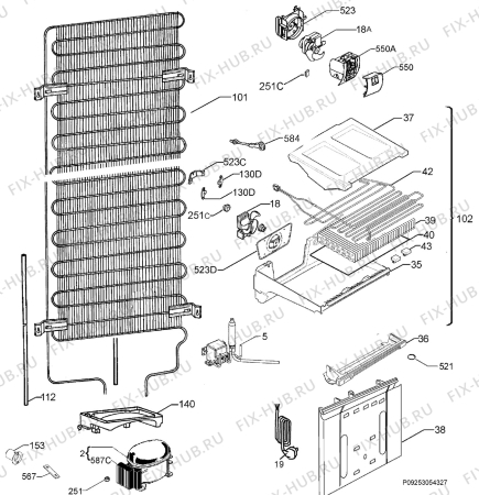 Взрыв-схема холодильника Aeg S83408CTM0 - Схема узла Cooling system 017