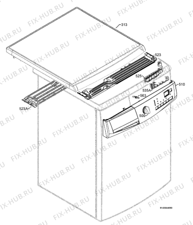 Взрыв-схема стиральной машины Zanussi ZWN6120 - Схема узла Command panel 037