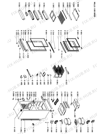 Схема №1 ARZ 520/G/DBLUE с изображением Часть корпуса для холодильника Whirlpool 481245228321