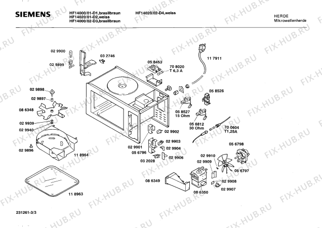 Схема №2 HF14000 с изображением Инструкция по эксплуатации для микроволновой печи Siemens 00514643