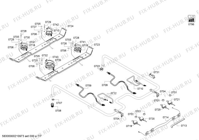 Взрыв-схема плиты (духовки) Bosch HXR39IE50N - Схема узла 07