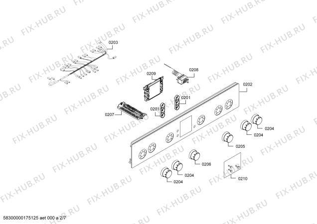 Схема №7 HGV445154N с изображением Ручка переключателя для духового шкафа Bosch 00628246