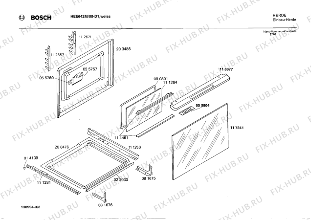 Схема №2 HEE682C35 с изображением Панель для электропечи Bosch 00116961