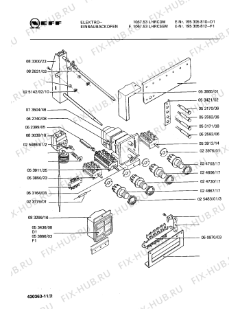 Взрыв-схема плиты (духовки) Neff 195305812 F-1067.53LHRCSGM - Схема узла 03