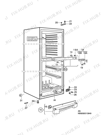 Взрыв-схема холодильника Electrolux ERB3802 - Схема узла C10 Cabinet