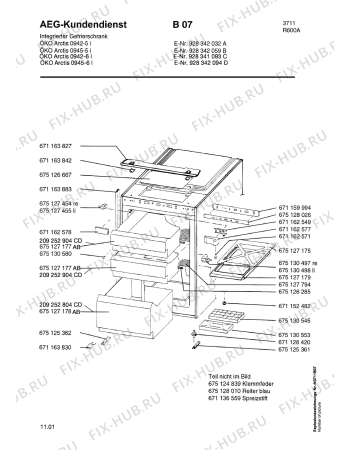 Взрыв-схема холодильника Aeg ARC0945-6I - Схема узла Housing 001