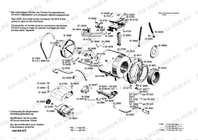 Взрыв-схема стиральной машины Bosch 0722044141 V4500 - Схема узла 02