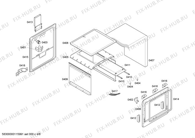 Взрыв-схема плиты (духовки) Bosch HEC66X49ED P4 56 EMB INOX GE BIV VS - Схема узла 04