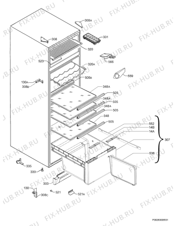 Взрыв-схема холодильника Aeg Electrolux S70398DT1 - Схема узла Housing 001