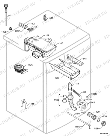 Взрыв-схема стиральной машины Privileg 173484_20839 - Схема узла Hydraulic System 272