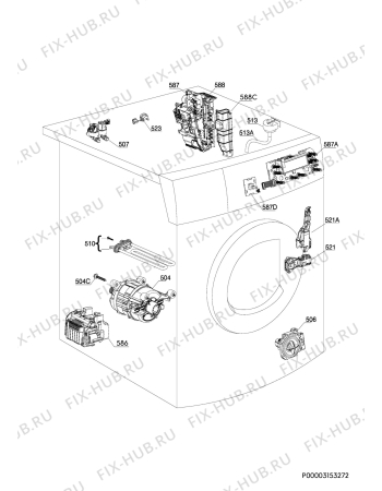 Взрыв-схема стиральной машины Electrolux EWF8251WXM - Схема узла Electrical equipment 268