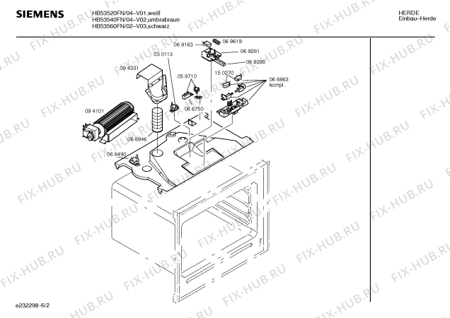 Схема №6 HB53540FN с изображением Панель управления для духового шкафа Siemens 00296576