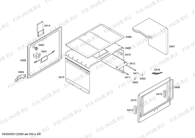 Схема №6 HE28024 с изображением Инструкция по эксплуатации для плиты (духовки) Siemens 00528229