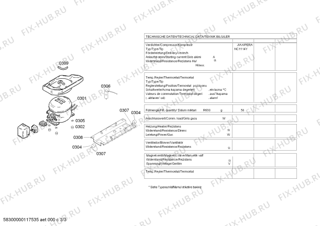 Взрыв-схема холодильника Bosch KSU40671NE - Схема узла 03