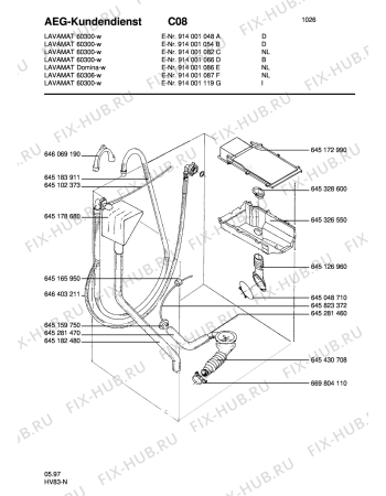 Взрыв-схема стиральной машины Aeg LAV60300-W - Схема узла Water equipment