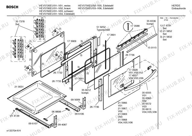 Схема №6 HEV5750EU с изображением Ручка переключателя для плиты (духовки) Bosch 00181925