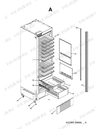 Схема №3 KCVWX20900L (F100236) с изображением Всякое для холодильной камеры Indesit C00417790