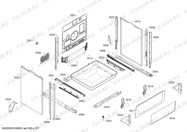 Взрыв-схема плиты (духовки) Bosch HCE854823C - Схема узла 05