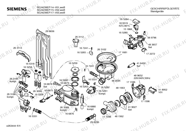 Схема №5 SE34A233SK с изображением Панель управления для посудомойки Siemens 00366901