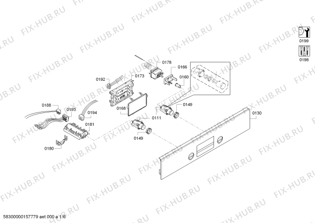 Схема №5 HBA23R160R с изображением Панель управления для плиты (духовки) Bosch 00706421
