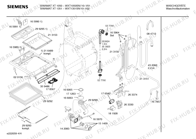 Схема №3 WXT1351SN SIWAMAT XT1351 с изображением Инструкция по эксплуатации для стиральной машины Siemens 00584422
