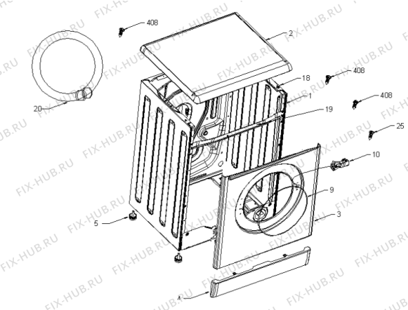 Взрыв-схема стиральной машины Upo WF5120   -Frontloader (171213, V10001001) - Схема узла 03