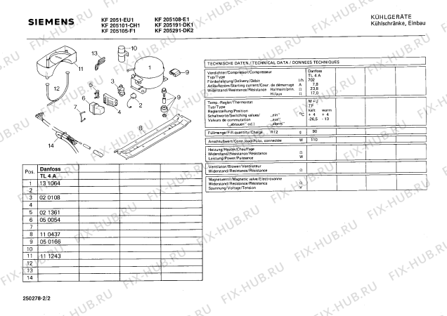 Взрыв-схема холодильника Siemens KF205101 - Схема узла 02
