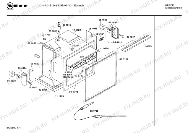 Схема №5 B1362N0GB 1031N3 с изображением Часы для электропечи Bosch 00088111