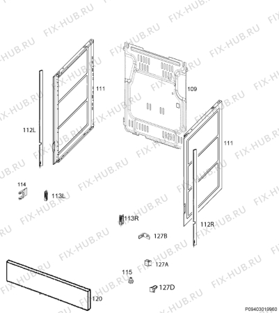 Взрыв-схема плиты (духовки) Faure FCV549G1WA - Схема узла Housing 001